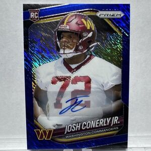 2025 Panini Prizm Josh Conerly Jr Rookie Blue Shimmer Prizm Auto /25 #382 RC